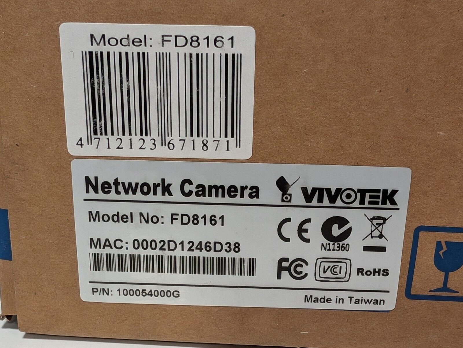 Vivotek FD8161 2 Megapixel Fixed Dome Network Camera, H.264 Compr., Day & Night