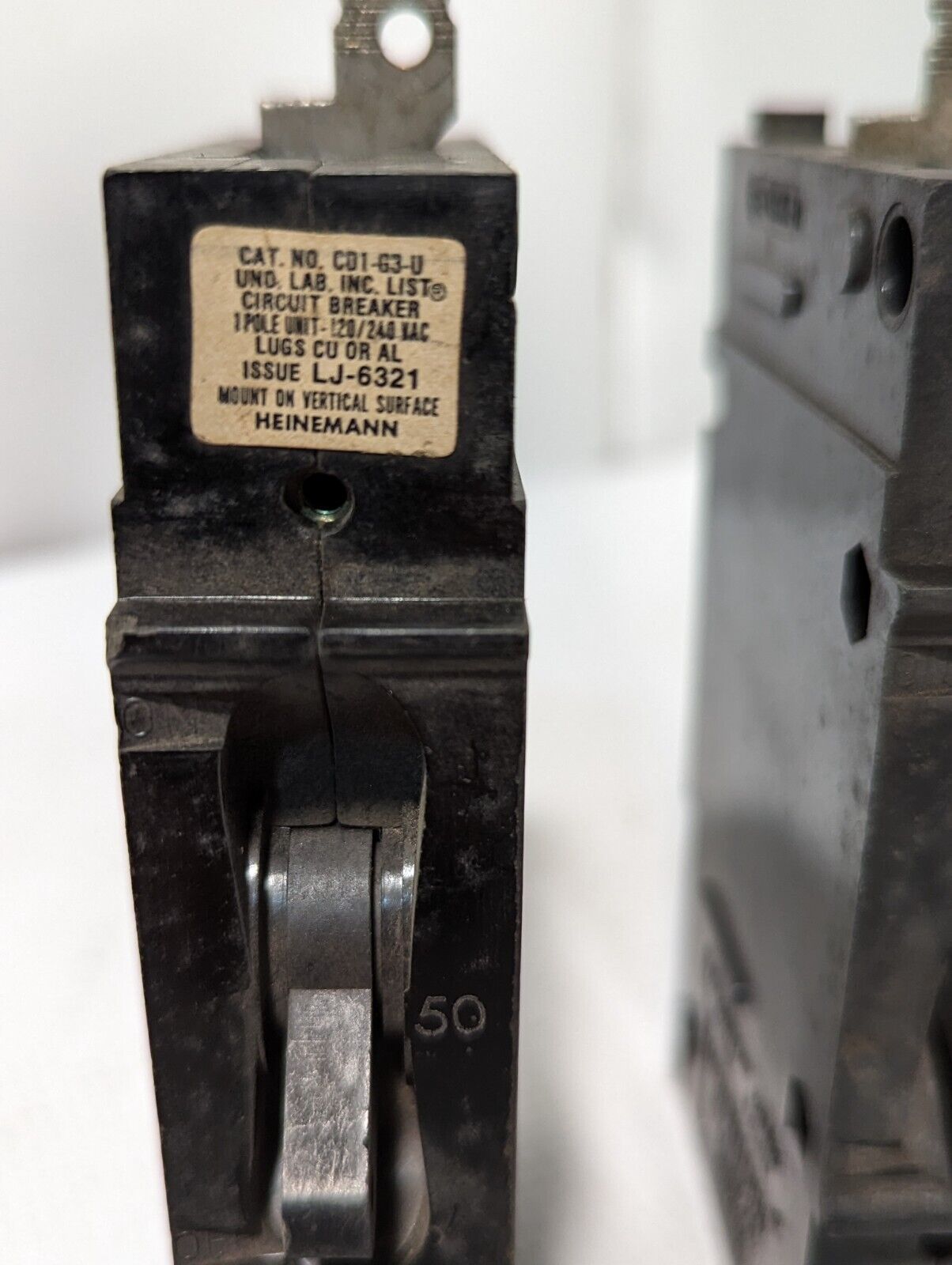 Lot of 4 Heinemann CD1-G3-U 50A Circuit Breakers, 120/240v, 1-Pole -Free Ship