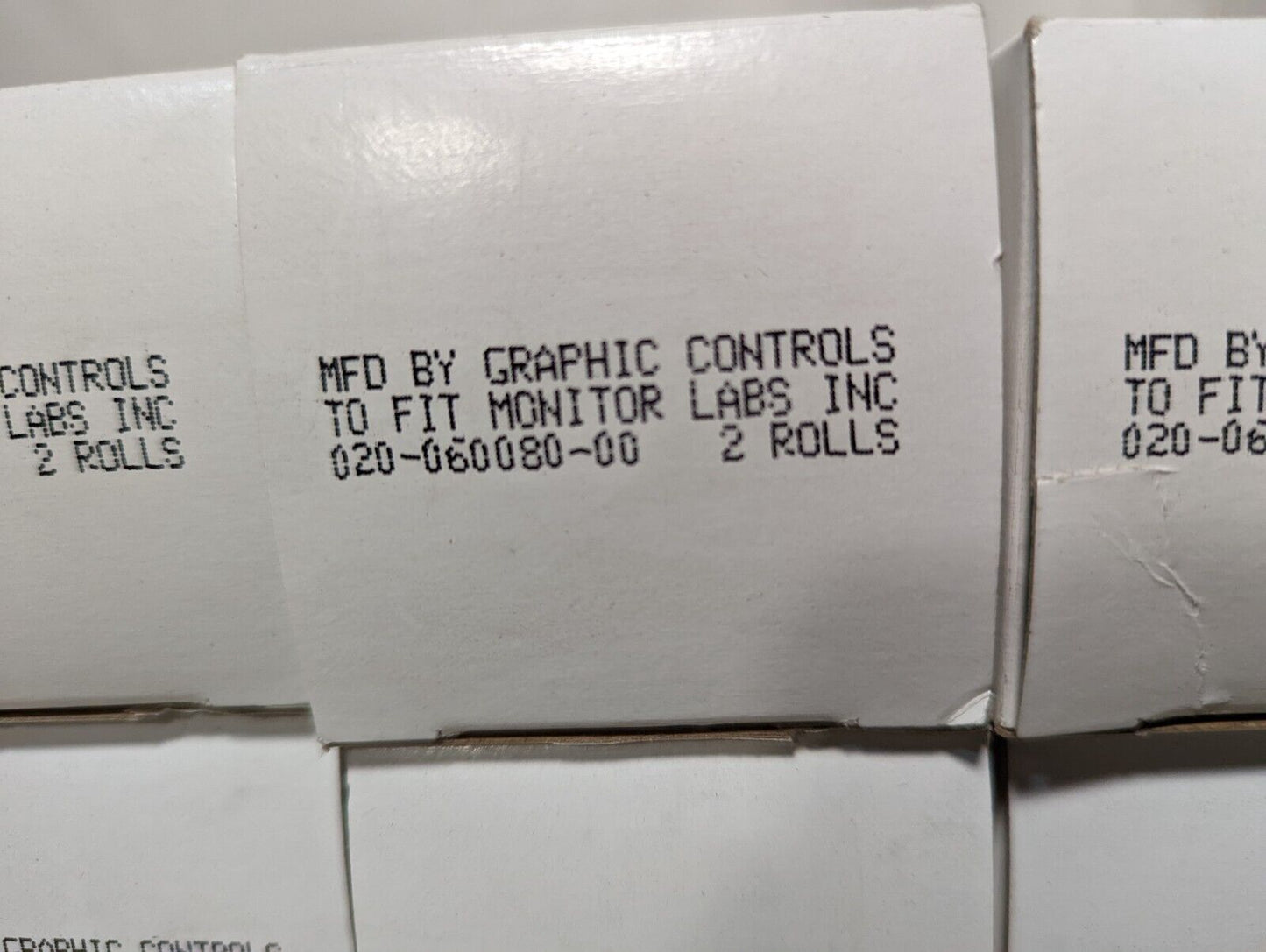 Lot of 20 rolls of Graphic Controls paper to fit Monitor Labs 020-060080-00