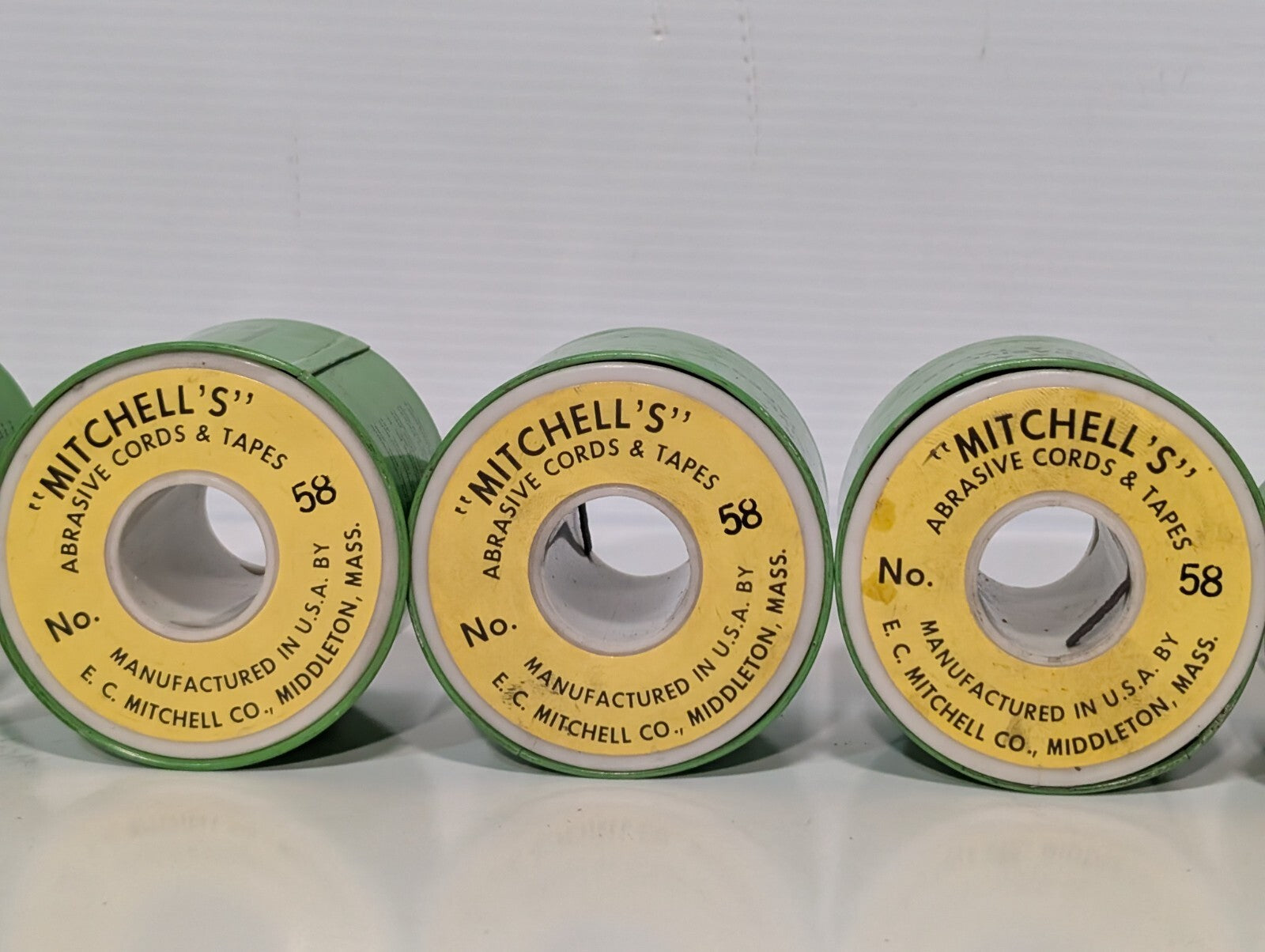 7 Rolls - Mitchell's Abrasive Round Cords & Tape No. 58 (qty 5) / No 52 (qty 2)