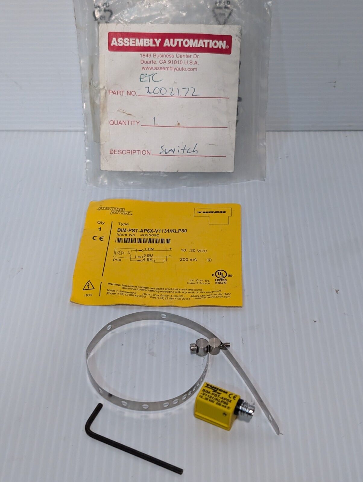 Turck BIM-PST-AP6X-V1131/KLP80 Proximity Switch Sensor - Free Shipping+Returns