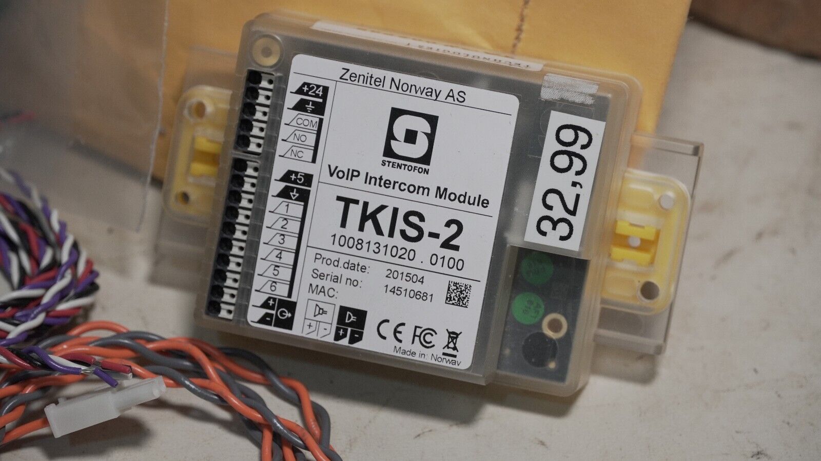 Zenitel TKIS-2 Vingtor Stentofon VOIP Intercom Module