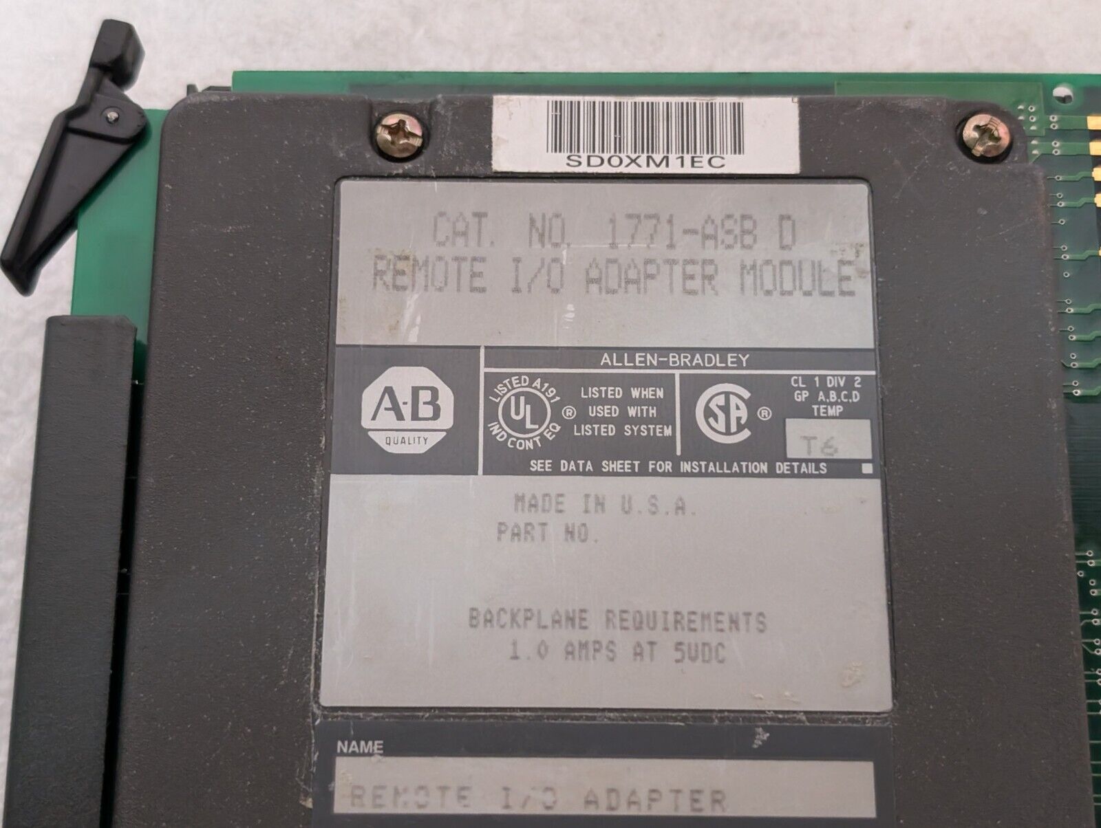 Allen Bradley 1771-ASB/D Remote Input / Output Adapter Module