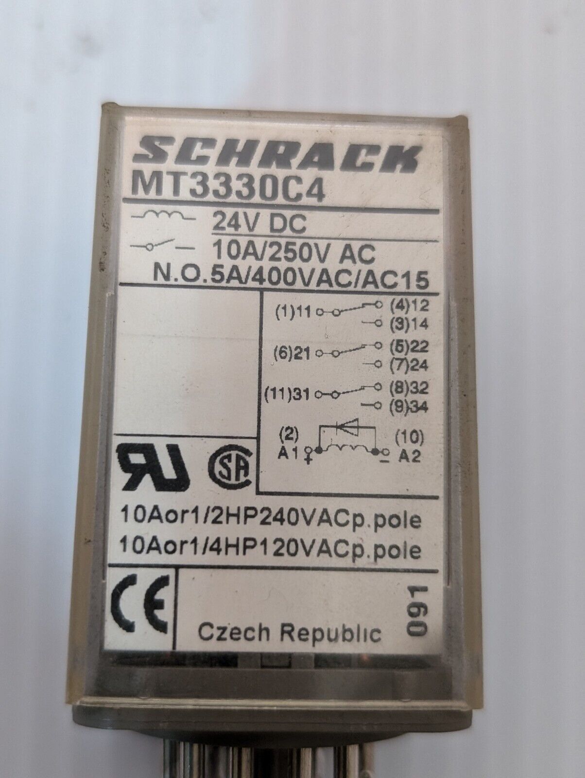 TE Connectivity / Schrack MT3330C4 Multimode Power Relay Socket, 10 AMP, 24 VDC