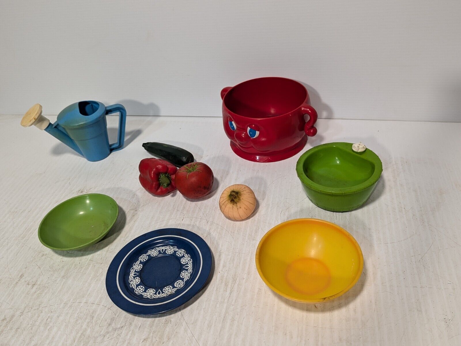 Kids Plates and Bowls, Fake Fruits, Miniature Watering Pot - Free Shipping