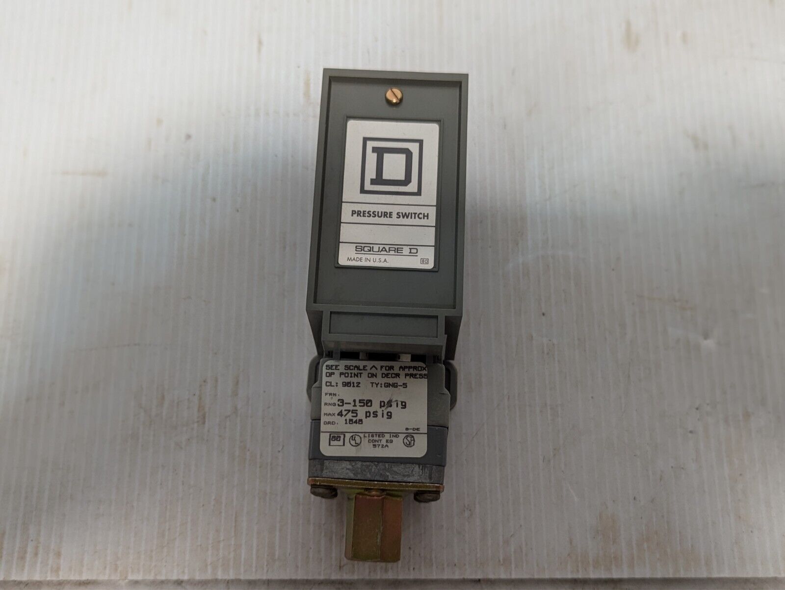 Square D 9012 GNG-5 Industrial Pressure Switch RNG 3-150 - Free Shipping+Returns