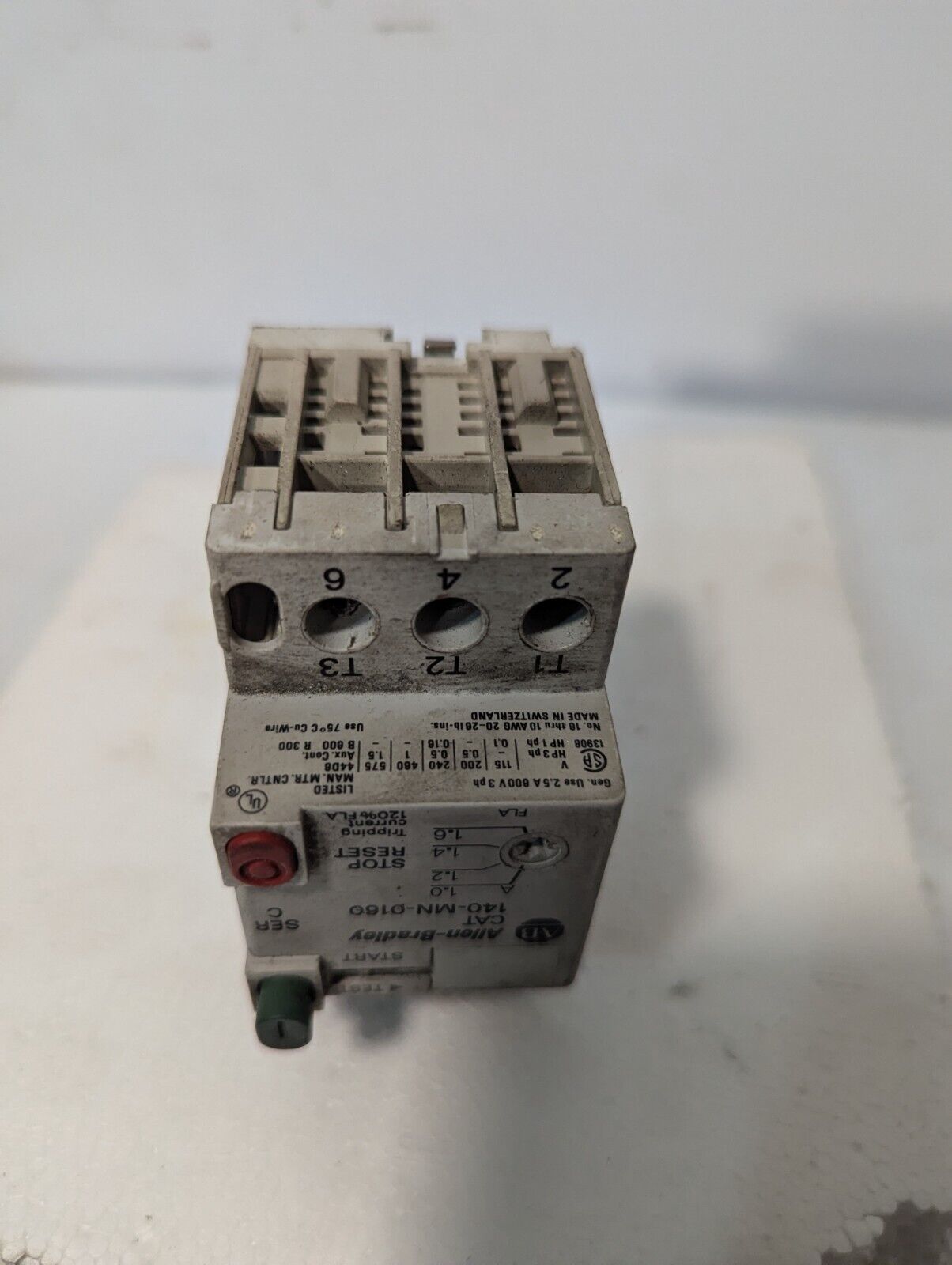 Lot of 6 Allen-Bradley 140-MN-0160 manual starters, motor protector, 1-1.6A