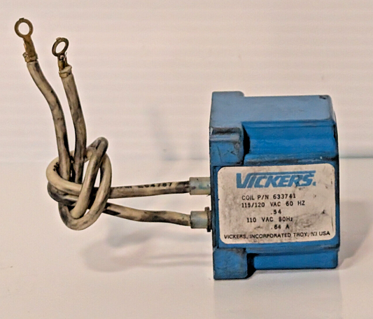 Vickers 633741, 115/120VAC, 50/60Hz, .54A, .64A , Made in USA, Solenoid Coil