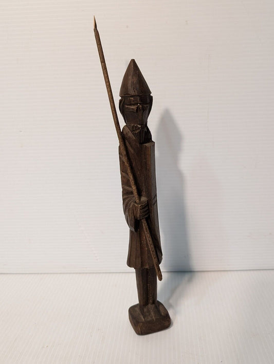 Wooden Christmas Knight, Crusader, dark brown, 11X2 Inches - Free Shipping