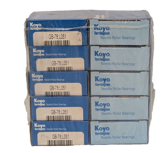10 Pack: Koyo Torrington GB-78; L051 Needle Roller Bearings, TR419102, Lube 051
