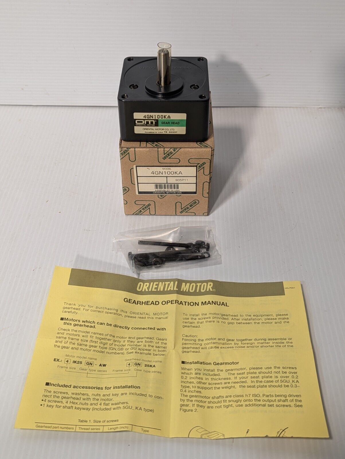 Oriental Motor 4GN100KA Gear Head - Free Shipping+Returns
