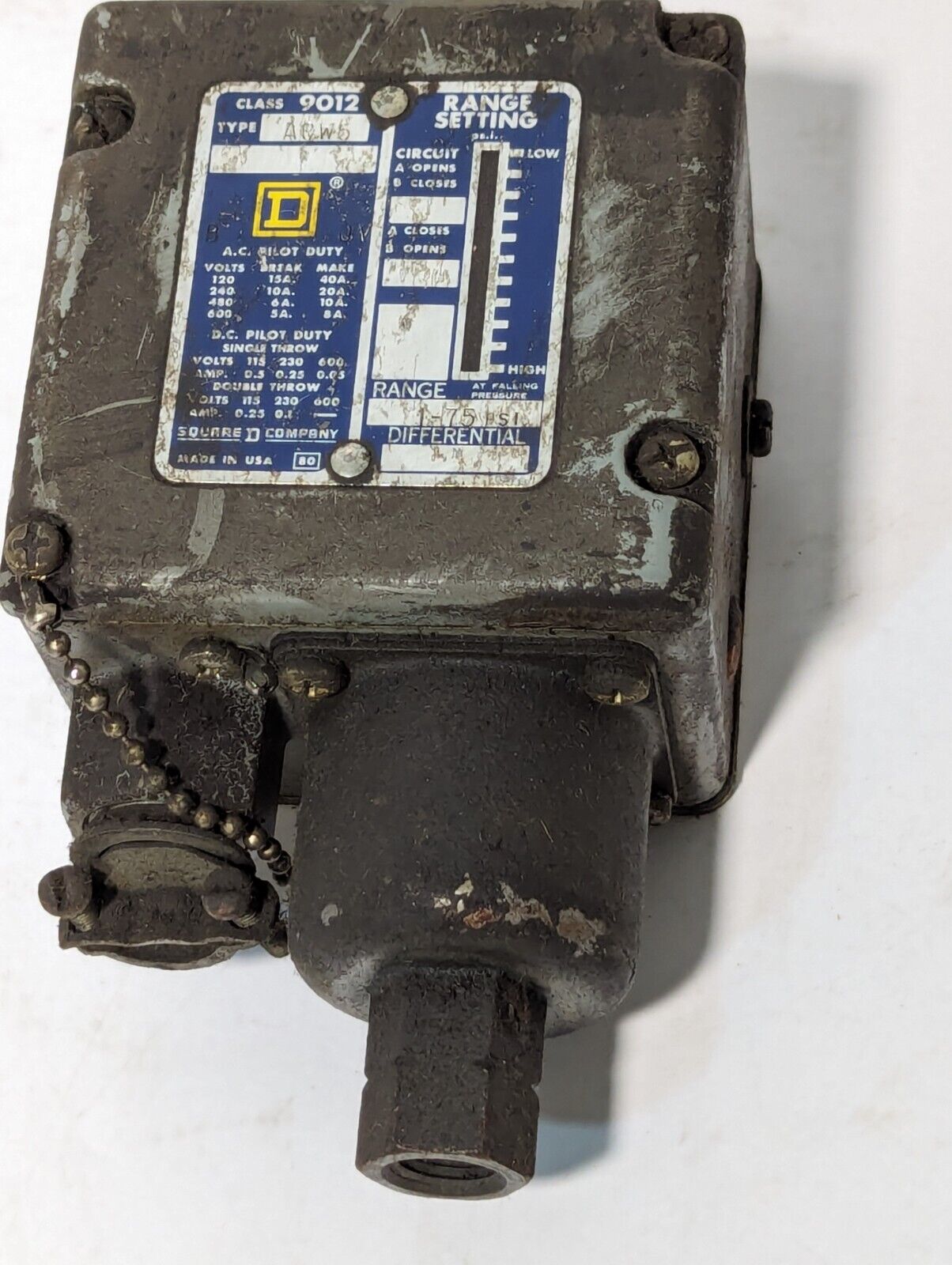 Square D 9012 ADW5 AC/DC Pilot Duty - Free Shipping