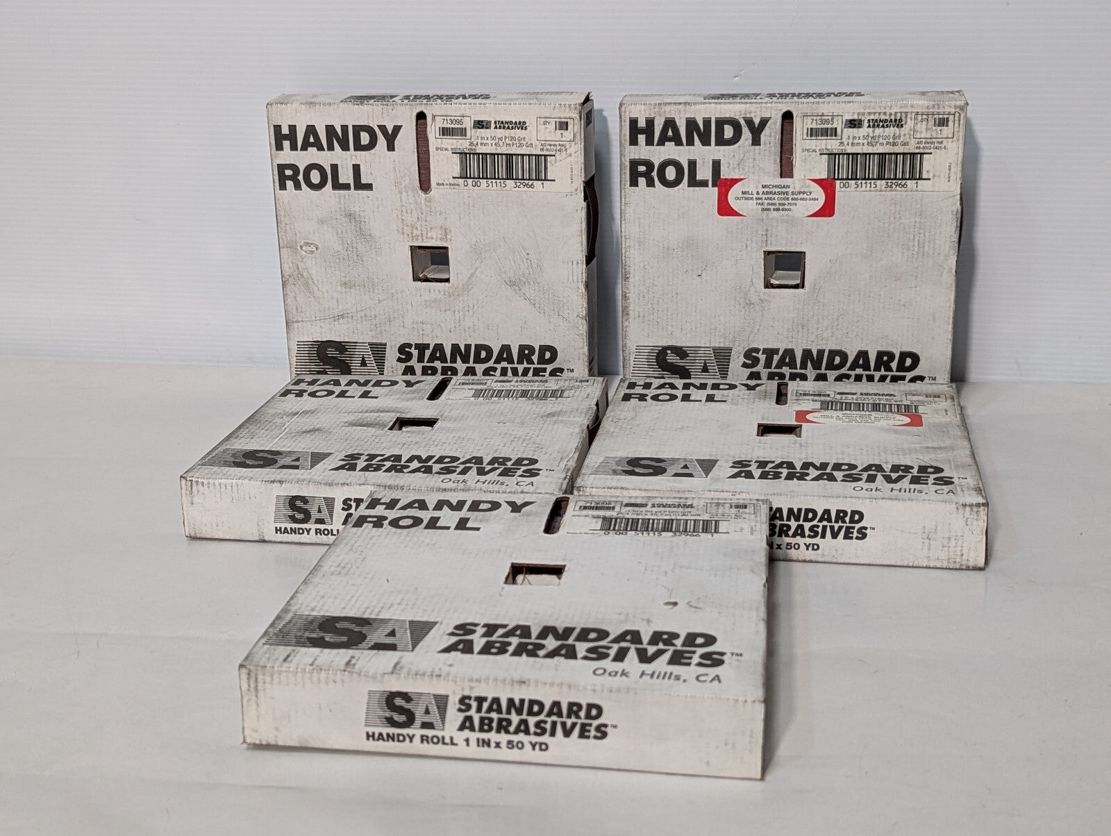 Standard Abrasives 1" x 50 Yard Handy Roll, Med P120 Grit, 66-002-0421-5, 713095