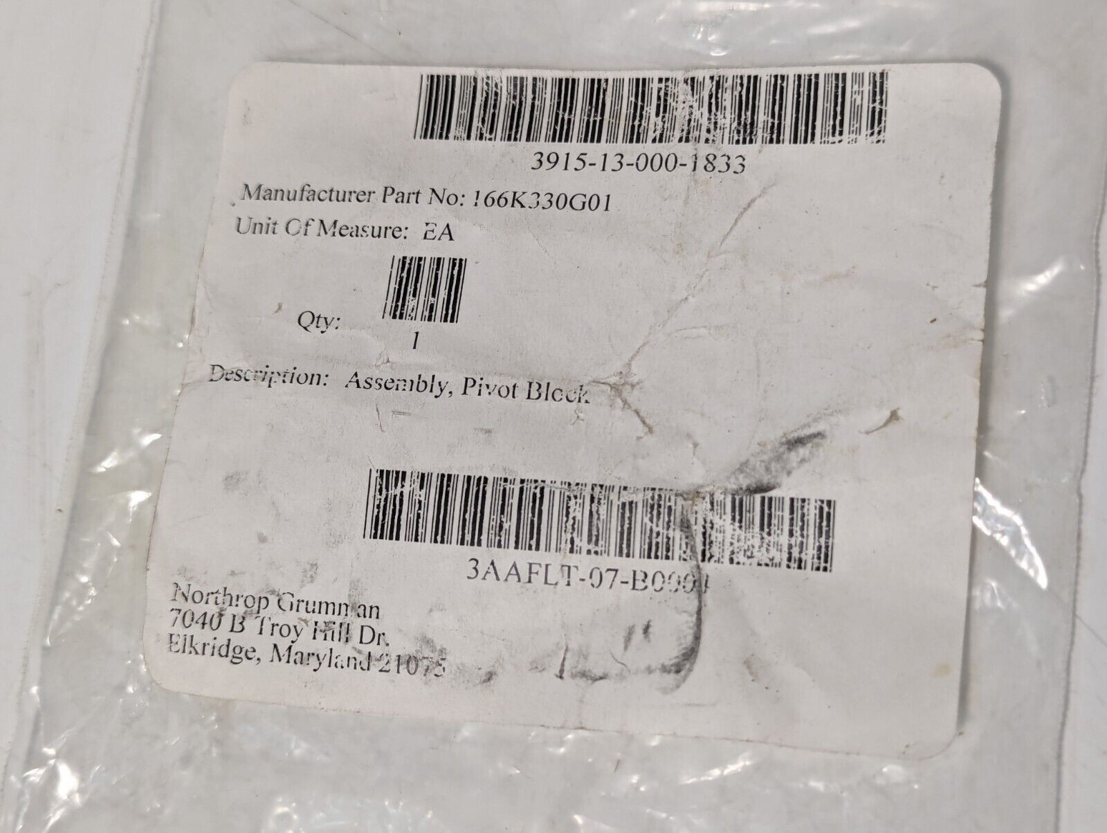 166K330G01 Pivot Block Assembly, 3915-13-000-1833 - Free Shipping