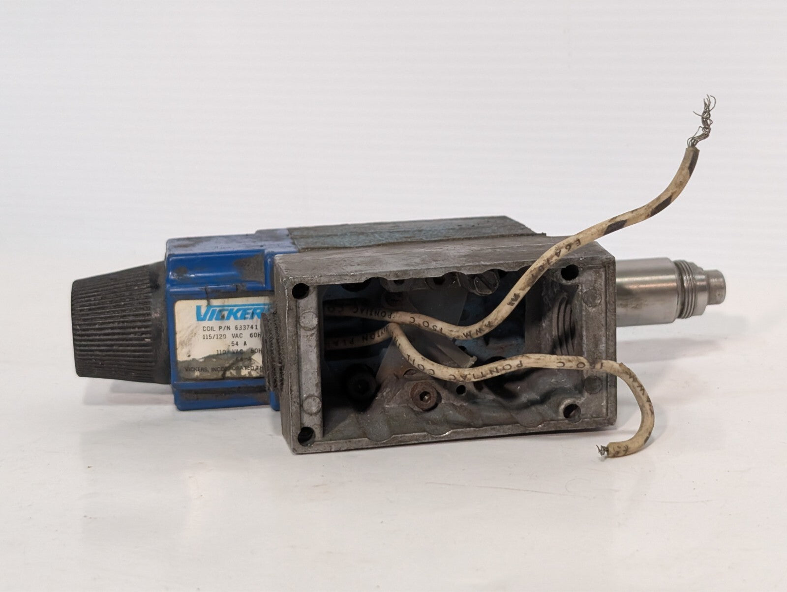 Vickers 633741 Solenoid Valve Coil on (Unidentifiable) Solenoid Valve
