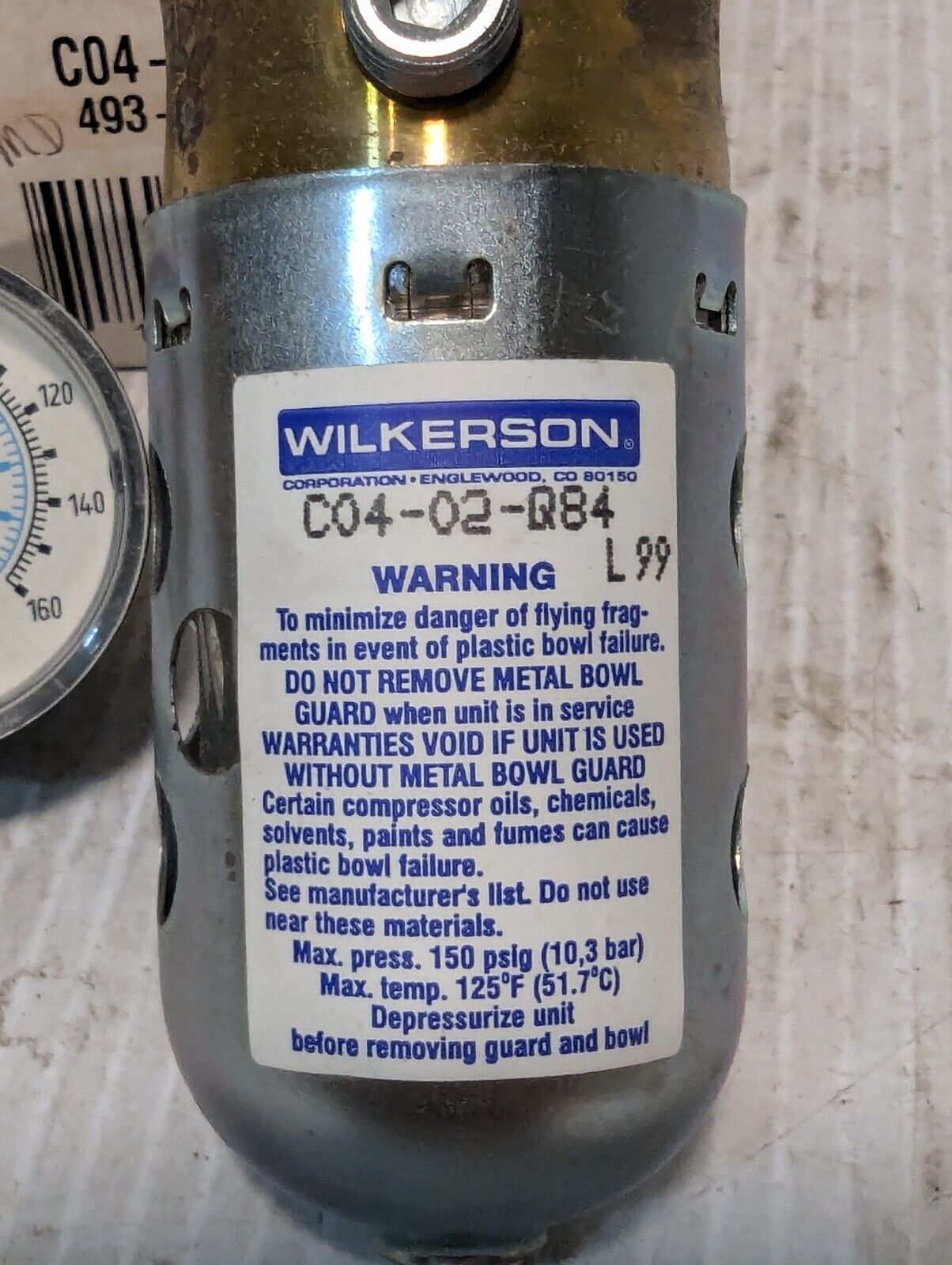Wilkerson C04-02-Q84 Consolidation Filter/Regulator - Free Shipping