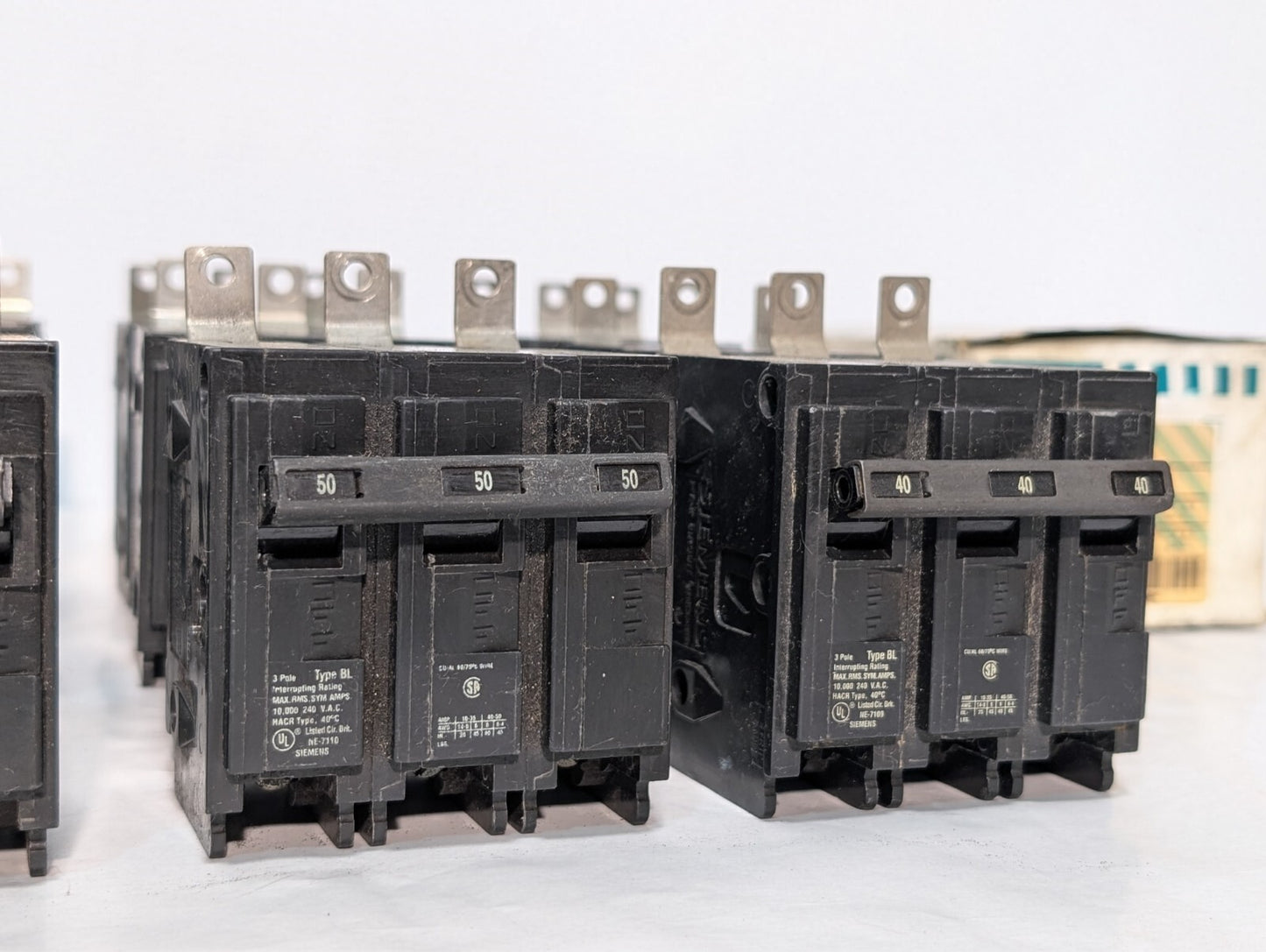 (19) Siemens 3-Pole Circuit Breakers, B- and BL- Type, 15A 20A 30A 40A 50A 60A