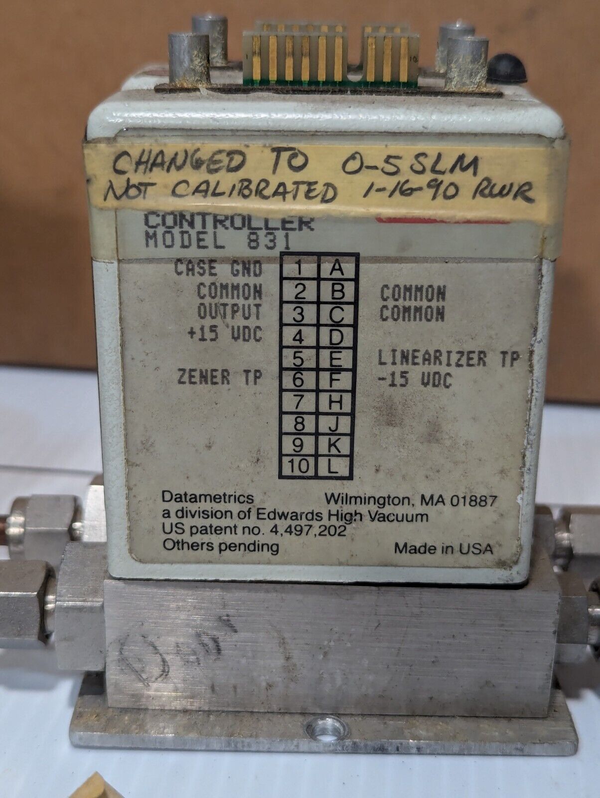 Edwards 831 Mass Flow Transducer, in set of two units: 5 SLM and 10 SCCM range