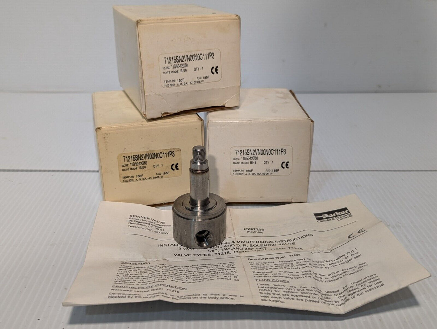 Parker Hannifin 71215SN2VN00N0C111P3 valve, 110/120VAC, 150/185 deg F -Free Ship