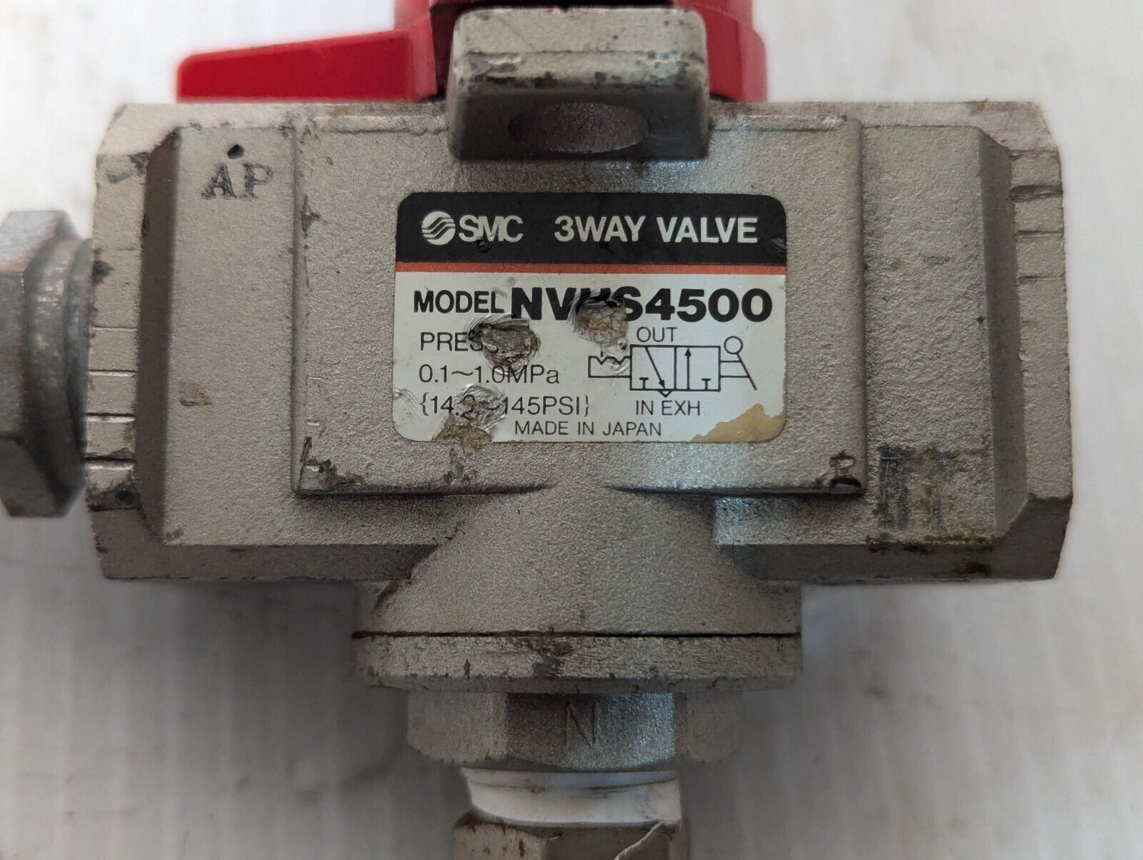 SMC Model: NVHS4500 3-Way Valve, X116, Max 145PSI, Made in Japan - Free Shipping