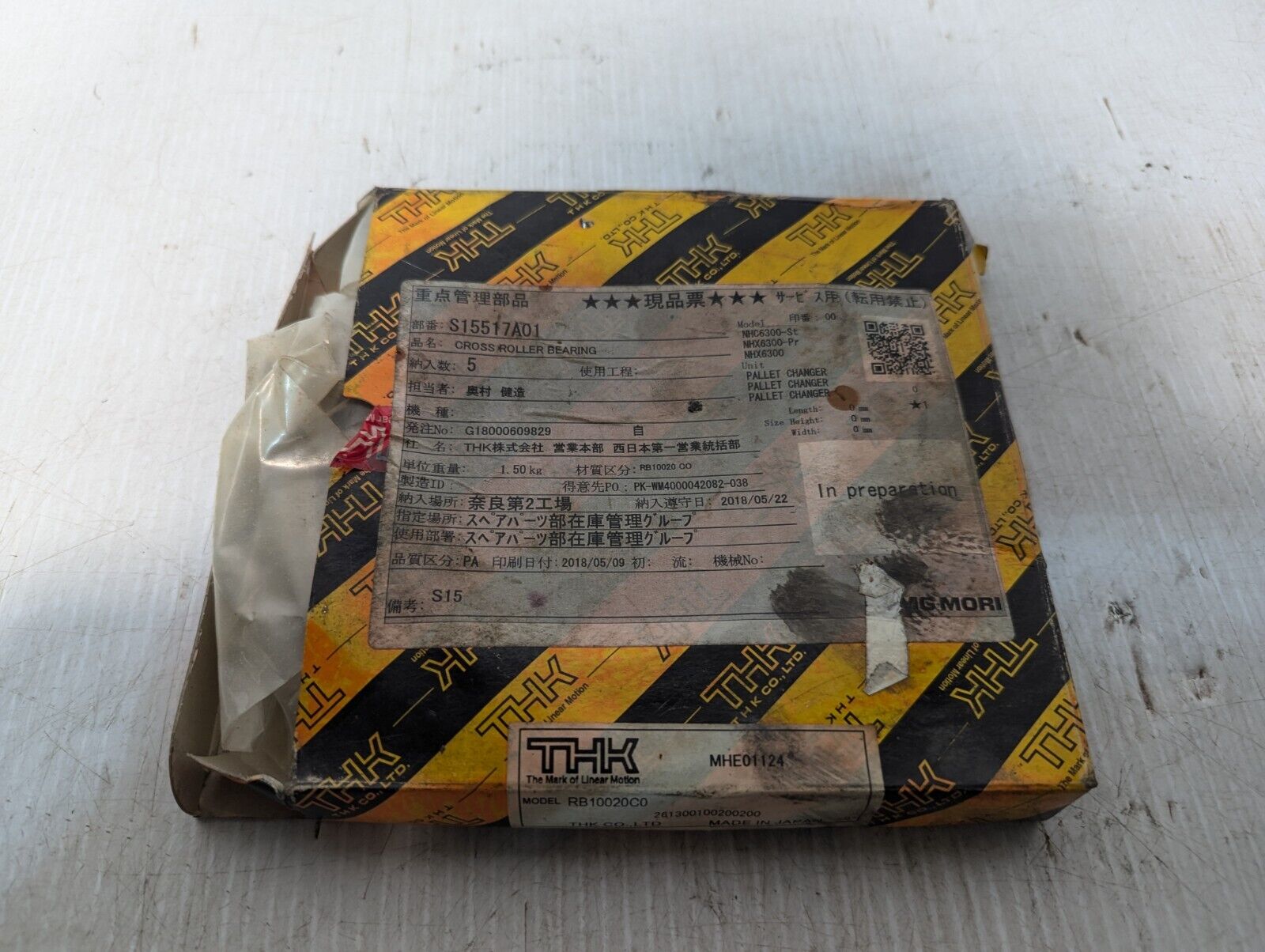 THK RB10020C0 Cross Roller Bearing, 150mm OD x 100mm Bore x 20mm Width
