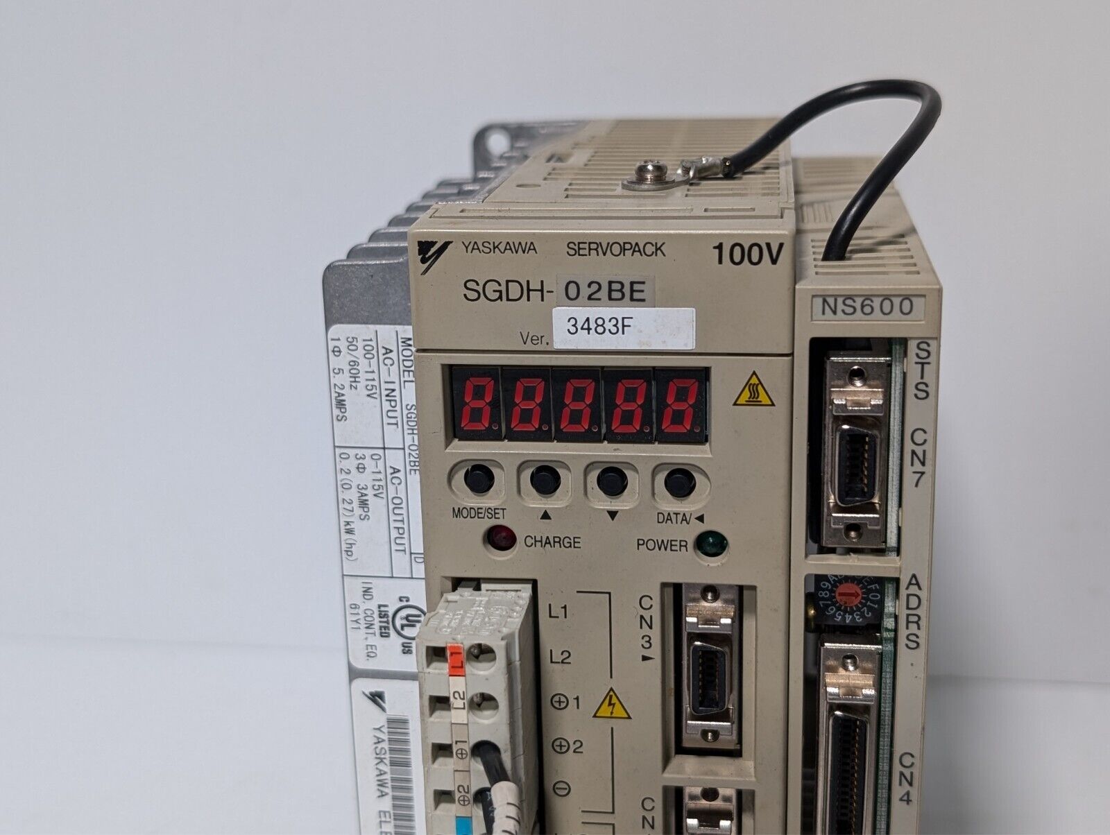 Yaskawa SGMAH-02BAF41 servo motor with SGDH-02BE servopack, CGI 023PLX0280-XX-01