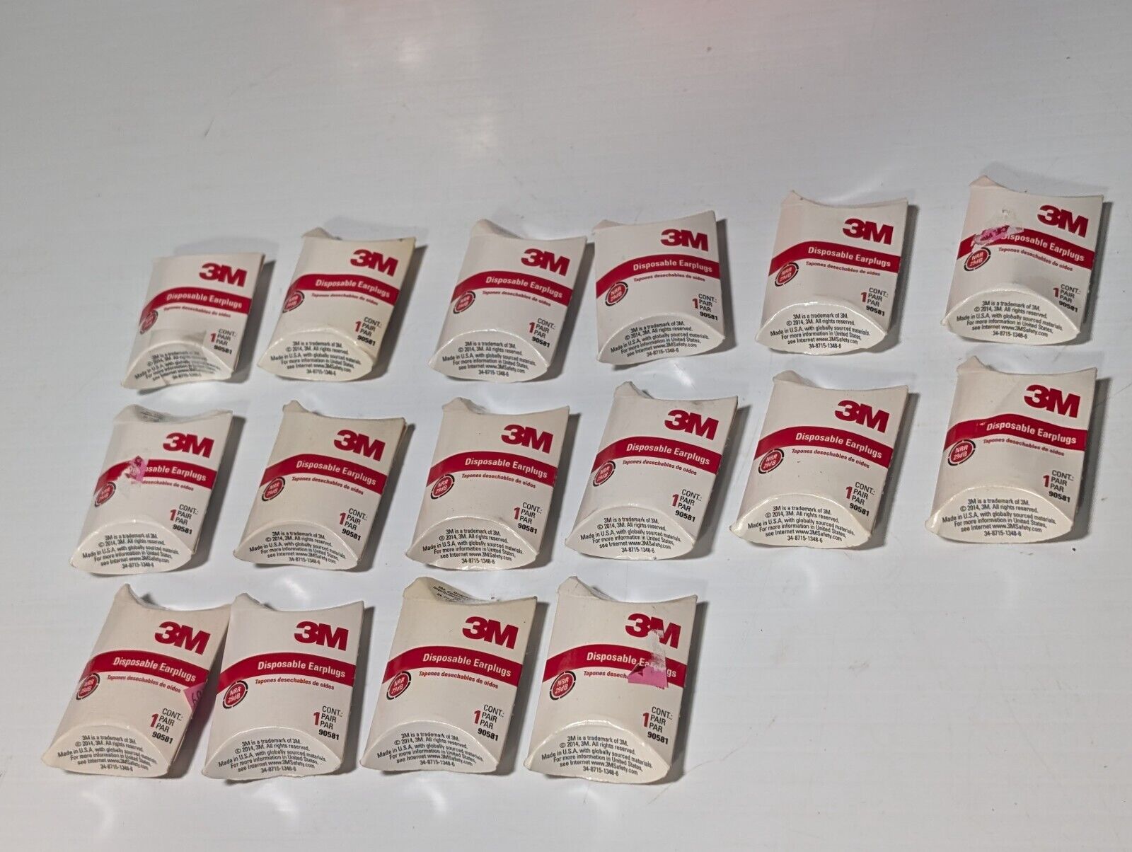 Lot of 19 Packs of 3M + Hearos Brand Disposable Earplugs