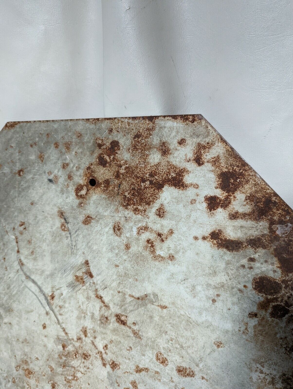 Decommissioned Stop sign, red and white, rusty - Free Shipping