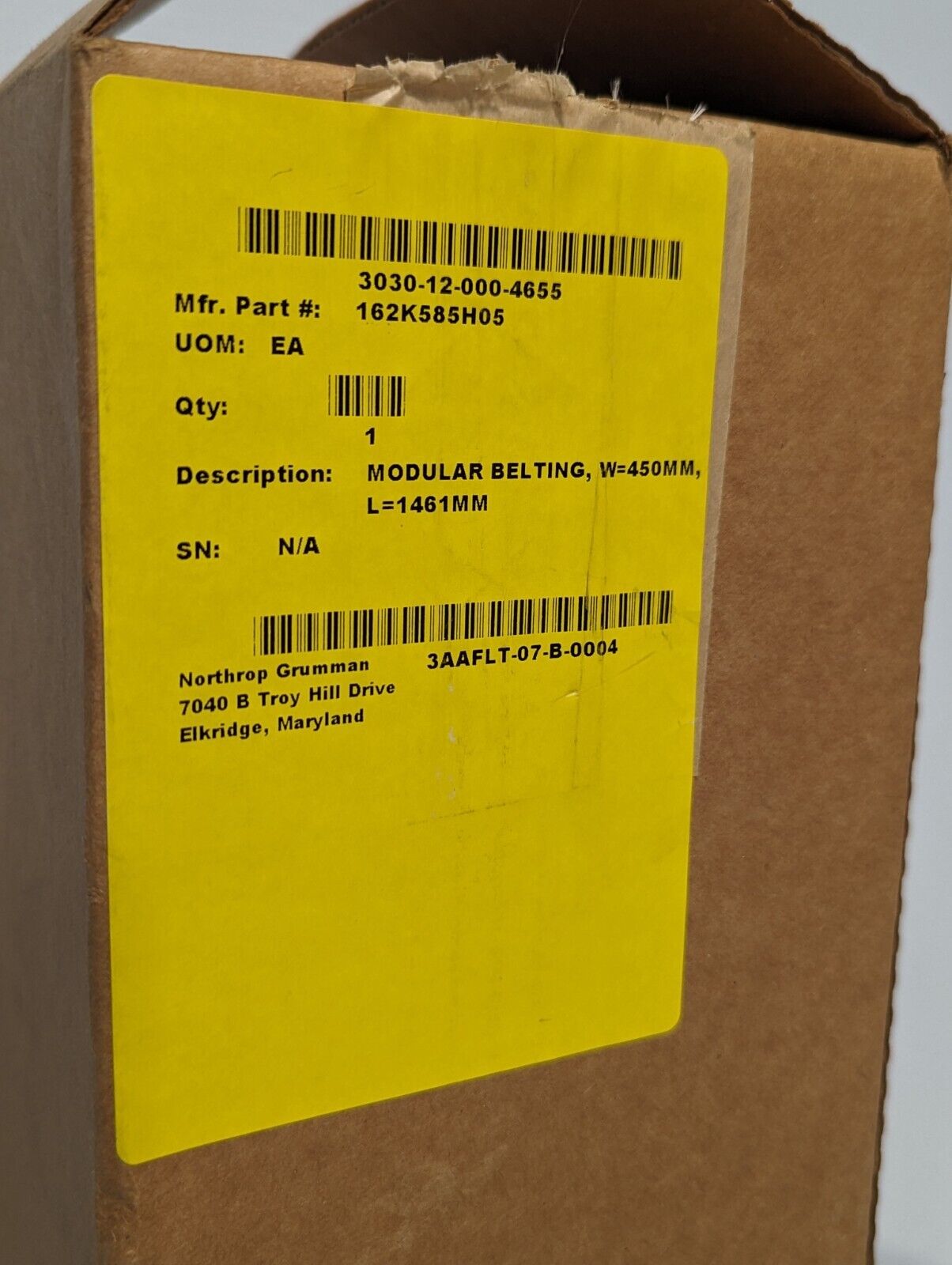Habasit 3030-12-000-4655 162K585H05 Modular Belting, L=1461mm - Free Shipping