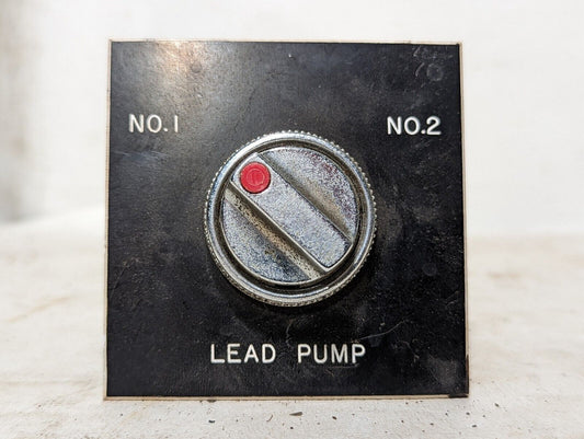Two-position selector switch with No. 1, No. 2 Lead Pipe tag, unbranded