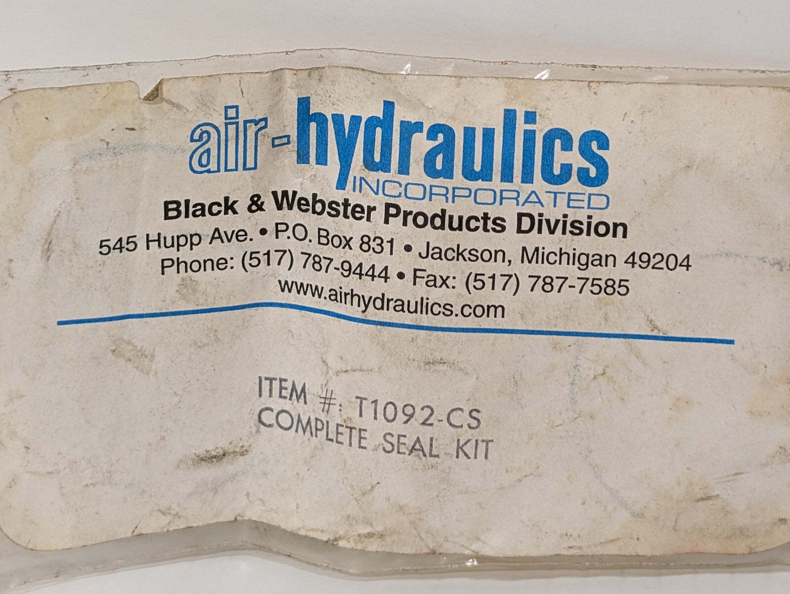 Air-Hydraulics, Inc T1092-CS Black & Webster Complete Seal Kit T1092CS