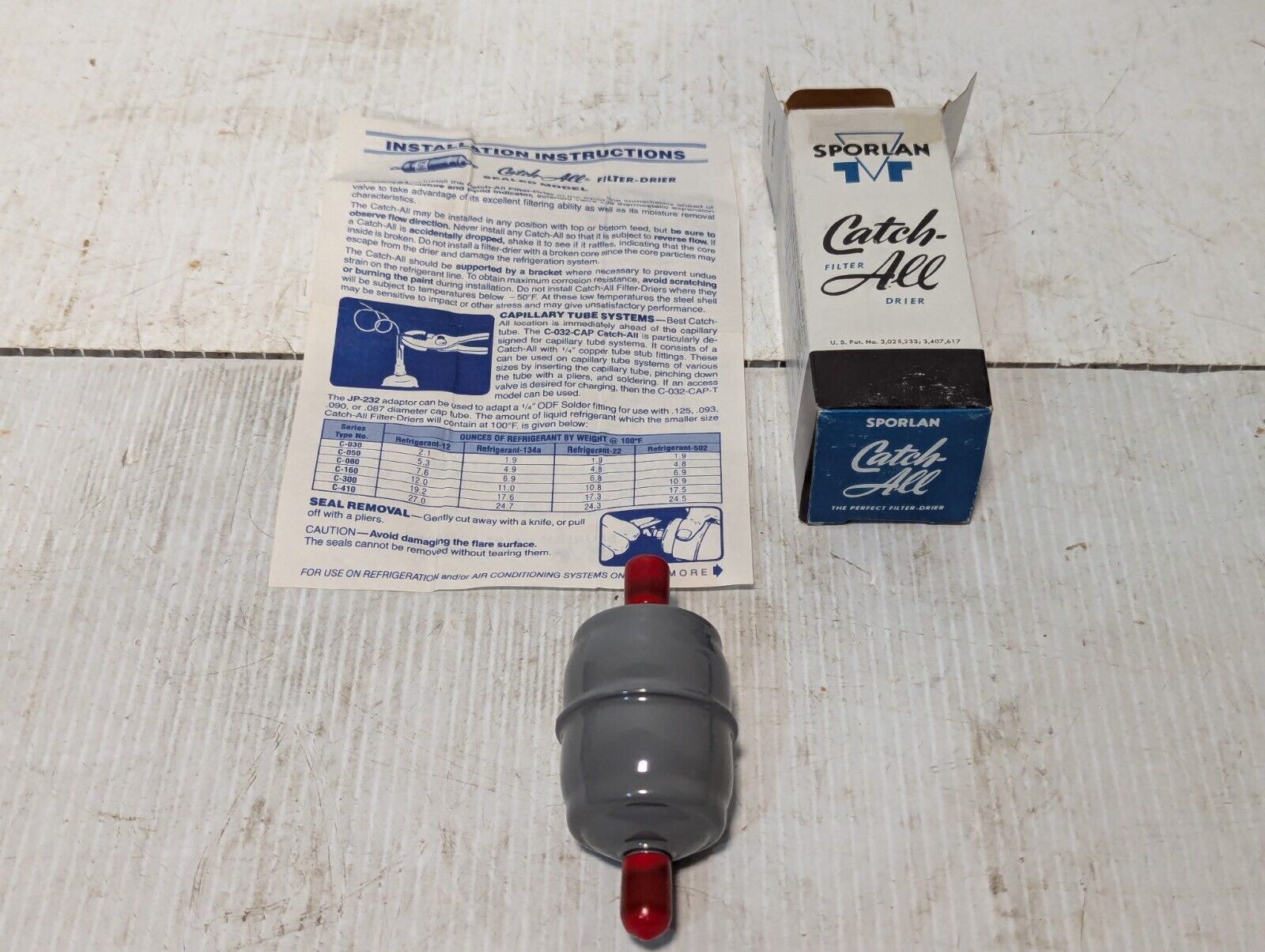 Pair of Sporlan Valve Co. Catch All Filter Drier. C-032-S W/ Box - Free Shipping