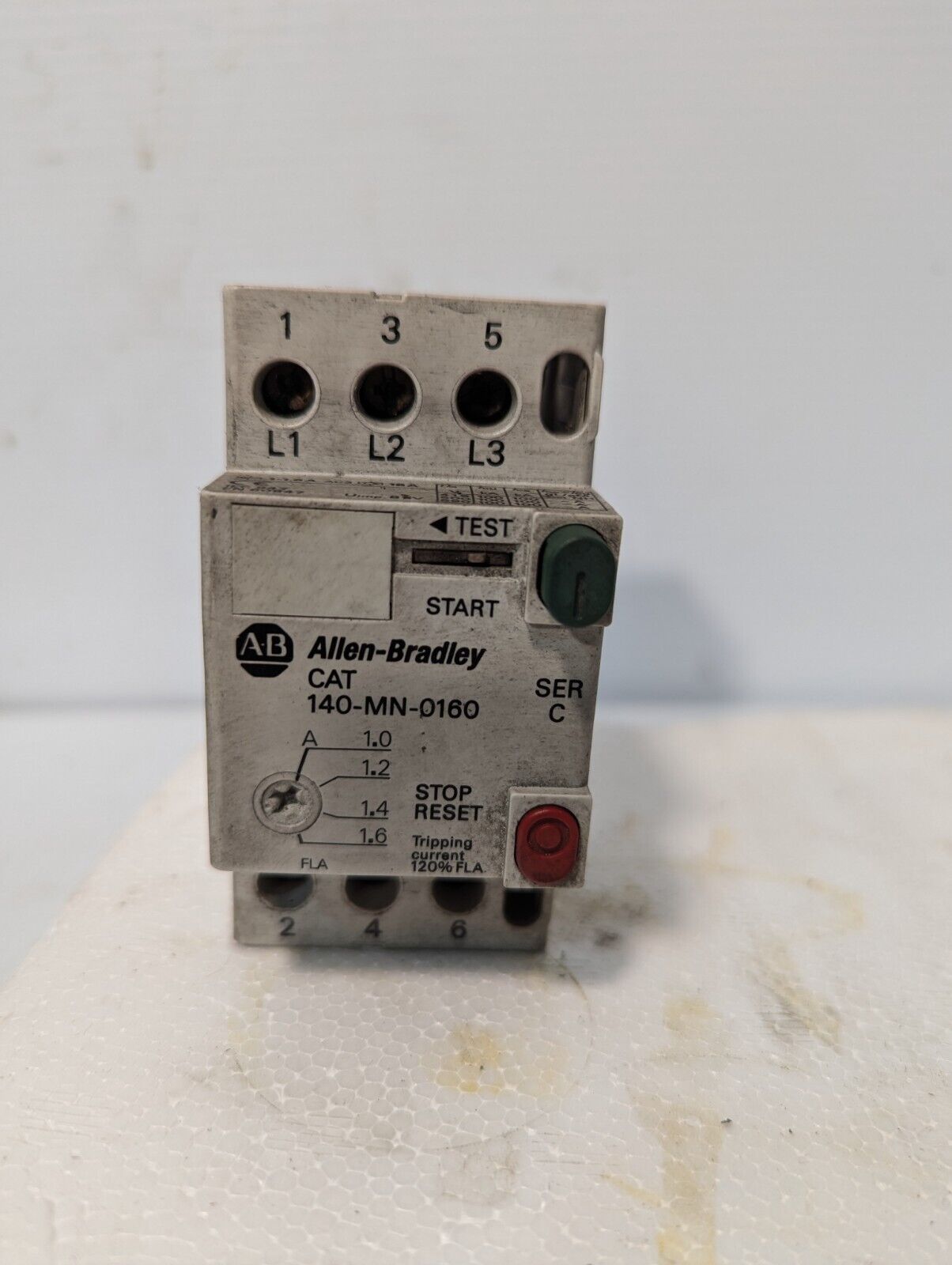 Lot of 6 Allen-Bradley 140-MN-0160 manual starters, motor protector, 1-1.6A