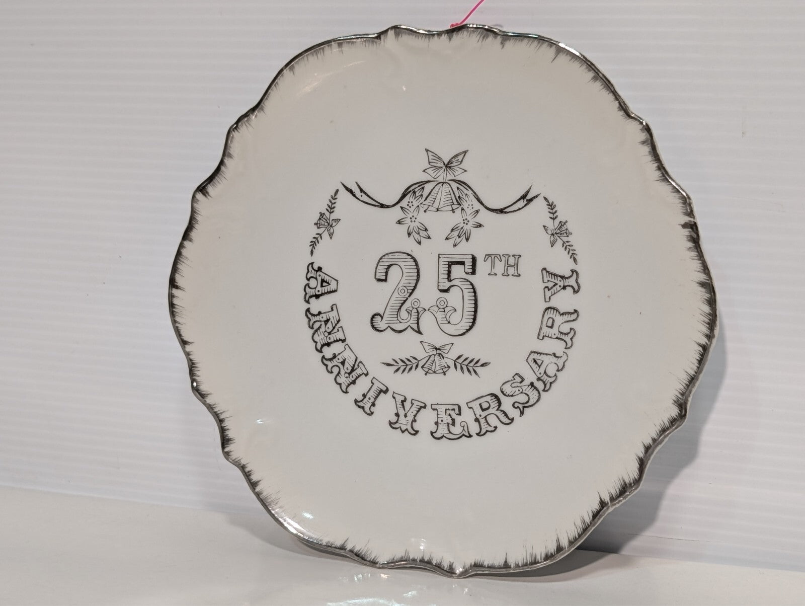 25th Silver Anniversary Mini Decorative Plate Gift Made In Japan 3.5" Diameter