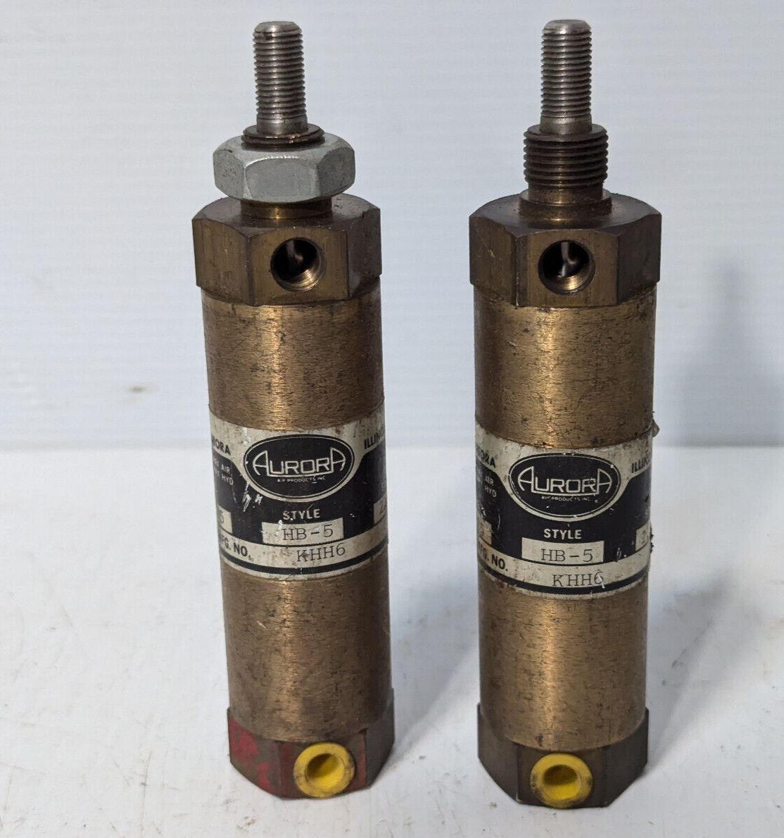 Lot of 2 Aurora HB-5 Pneumatic Cylinders; 1.125 Bore; 2.50 Stroke -Free Shipping