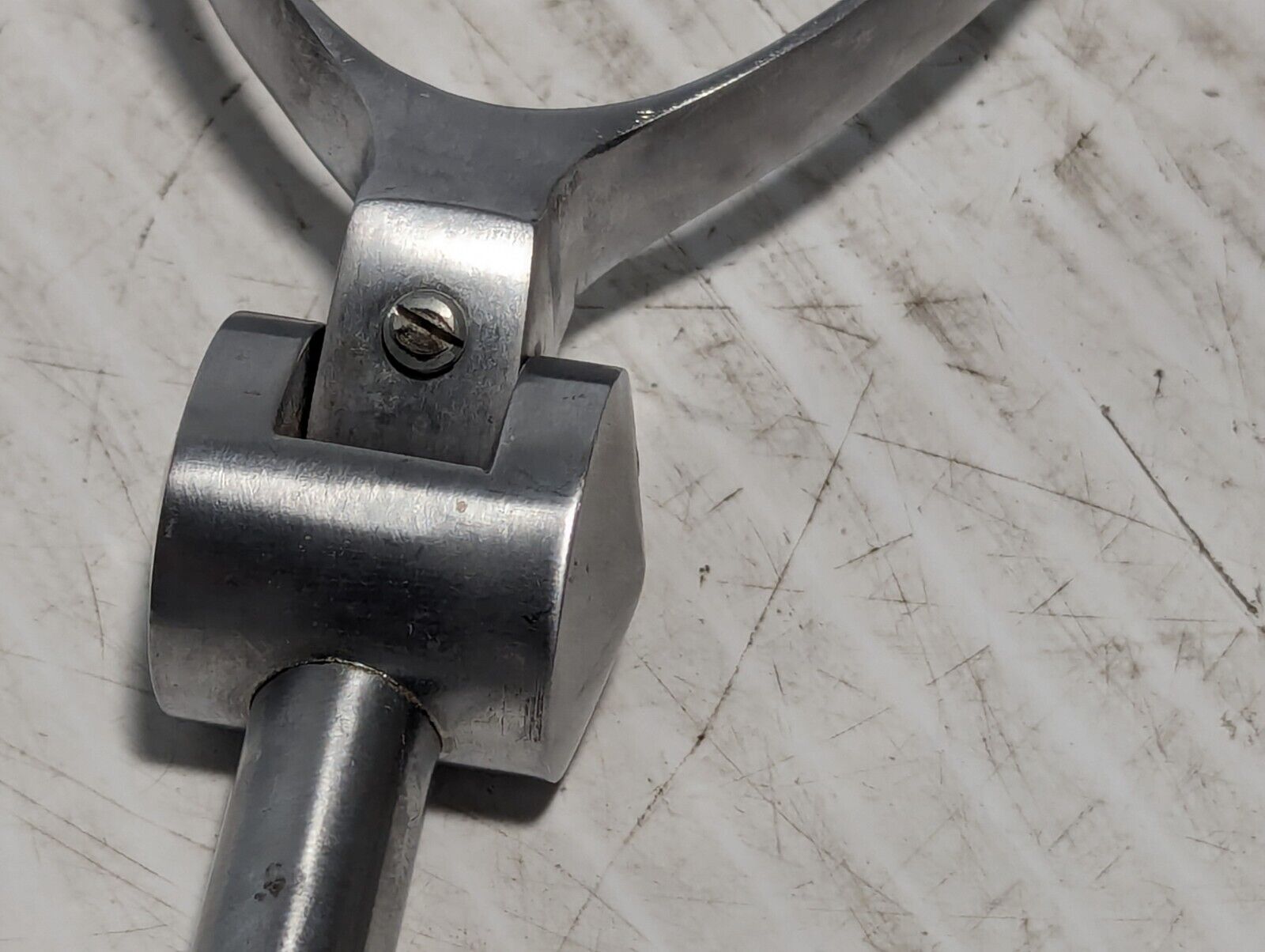 Unbranded stirrup foot rest as pictured, stainless steel, w/cross-hatched grip