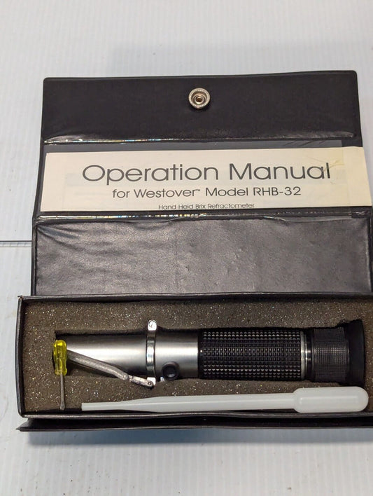 Westover RHB-32 handheld Brix refractometer with case as pictured -Free Shipping