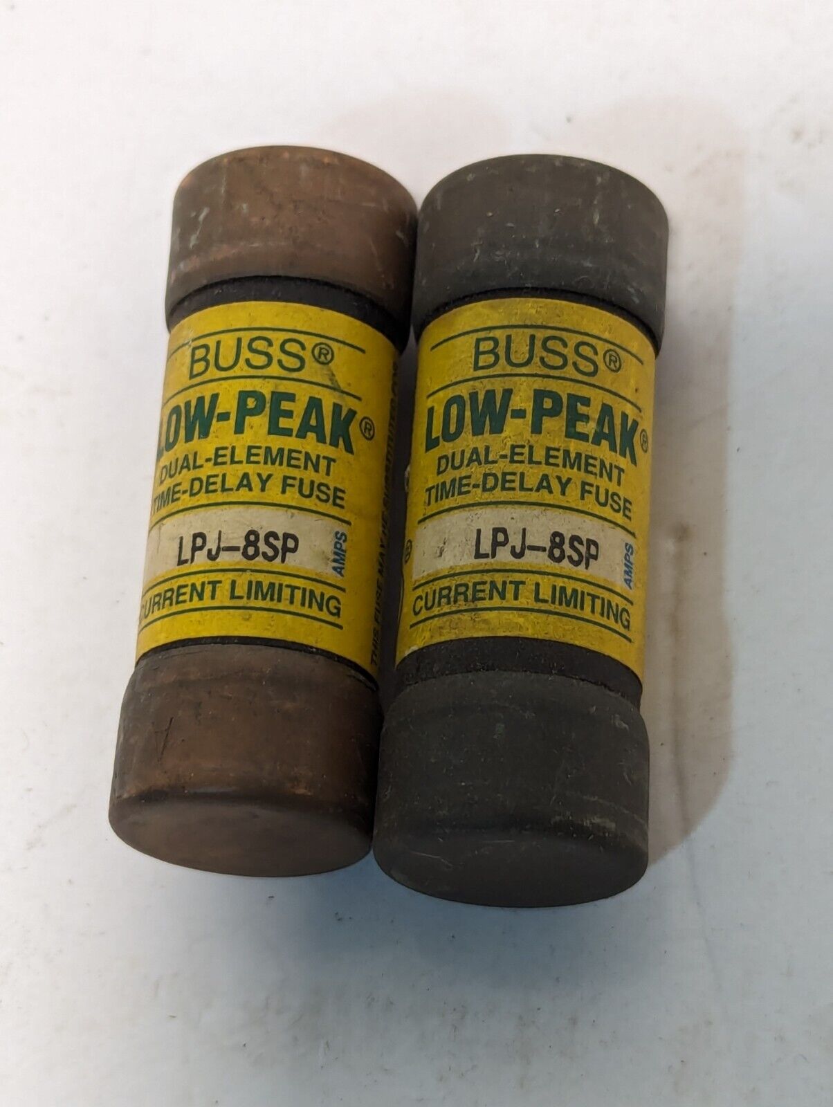 Lot of 2 Bussman LPJ-8SP Low-Peak Class J Fuse, 8A, 600VAC, 300VDC-Free Shipping