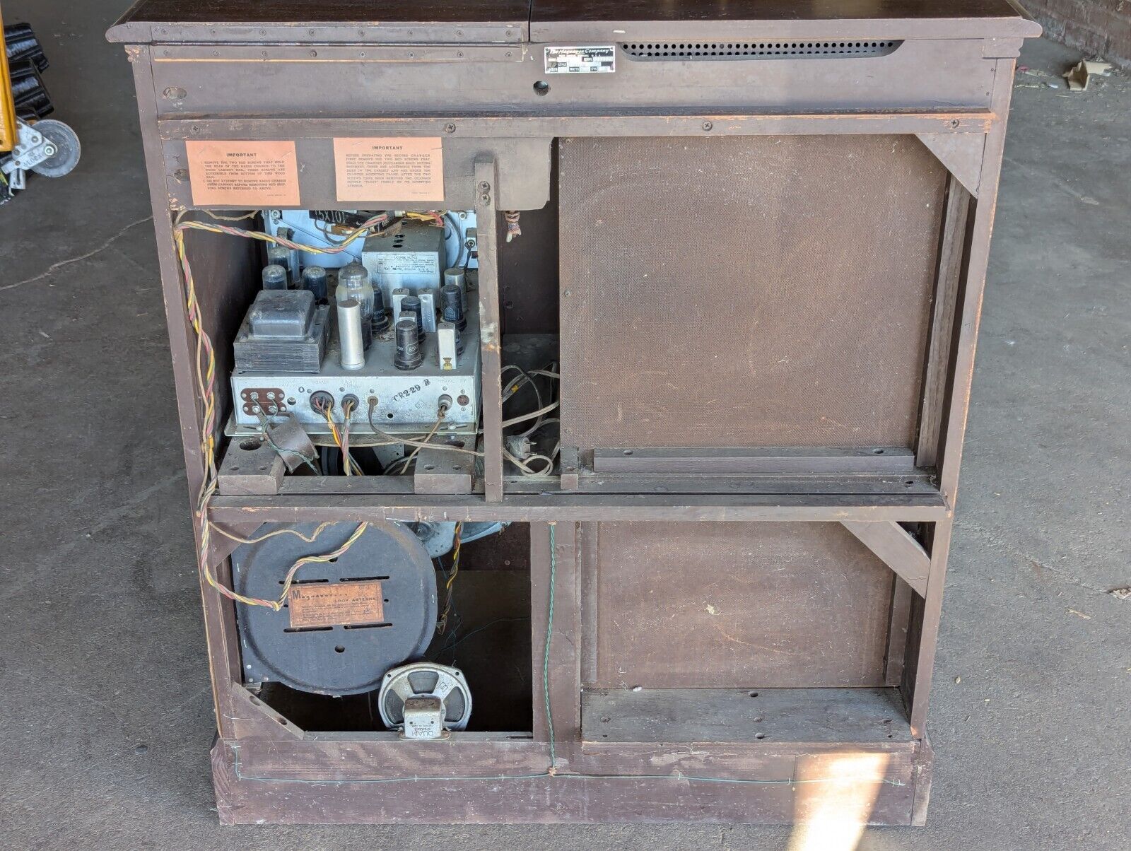 General Electronic Radio Cabinet, Vintage Radio Tune Cabinet - Free Shipping