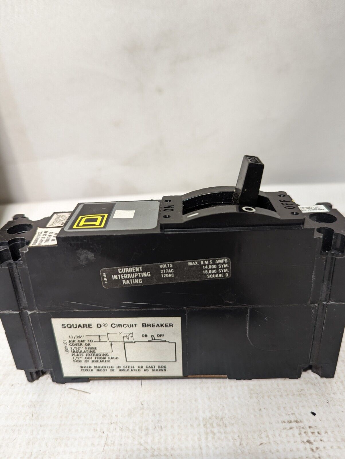 Square D FAL14100 circuit breaker, 100A, 277VAC/125VDC, 1-Pole