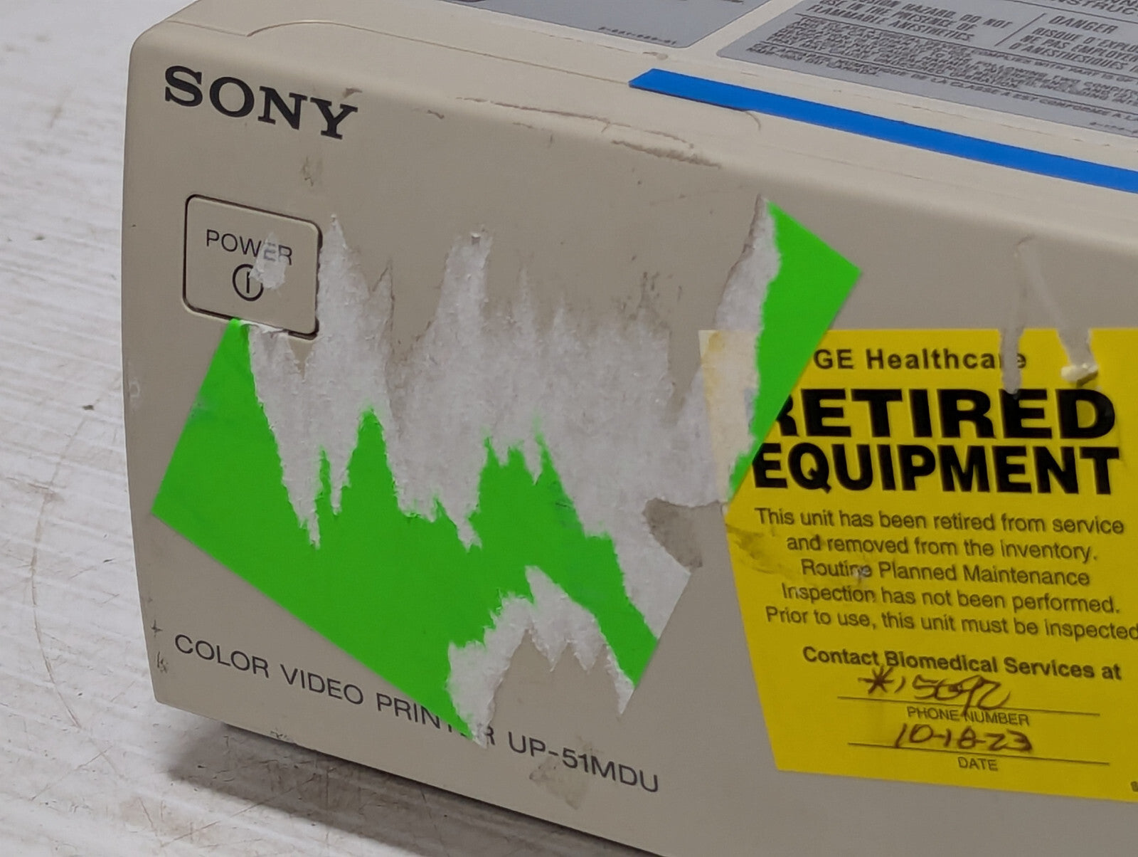 Sony UP-51MDU Medical Color Video Printer, Powers ON RS-232C Port, Made in Japan