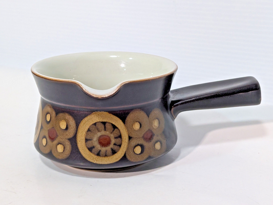 Vintage 60s Denby Arabesque Stonewear Cheese Pot Sauce Gravy Boat Tea Crock Dish