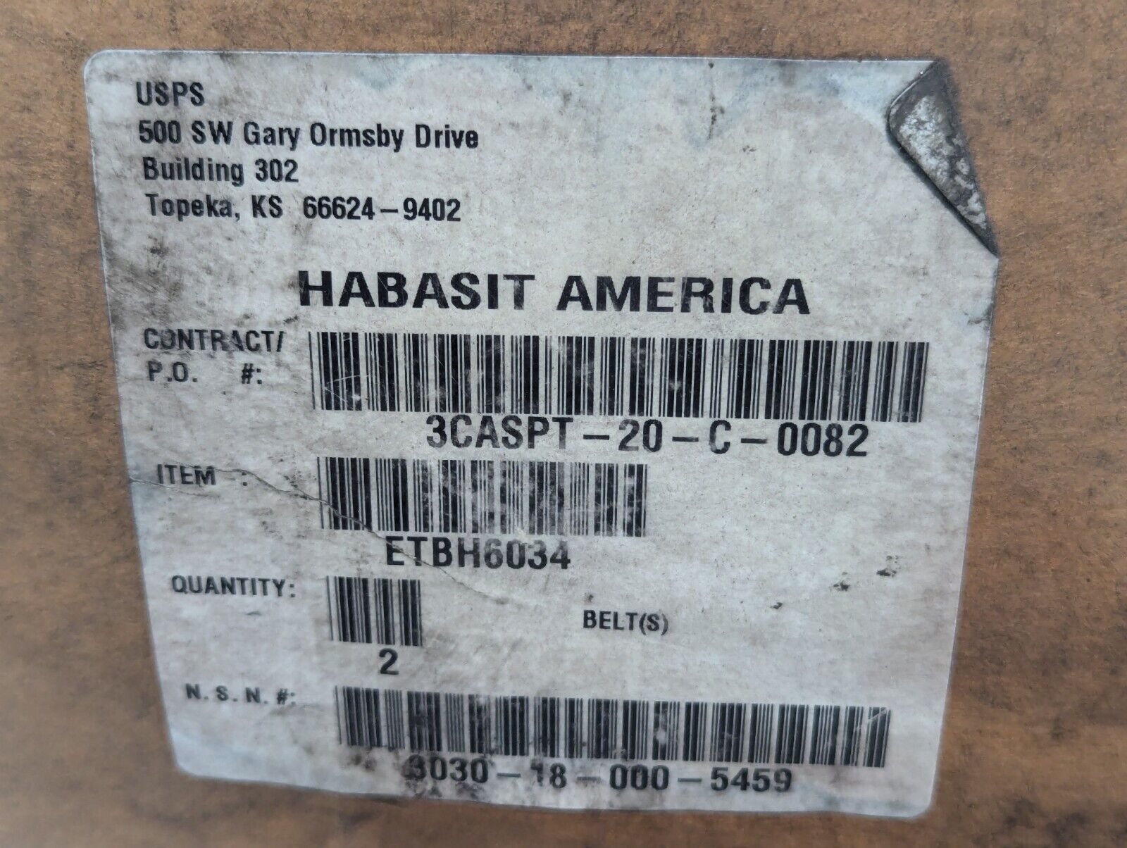 Habasit ETBH6034 Timing Belt 3030-18-000-5459 85170mm (Pack of 2) - Free Ship