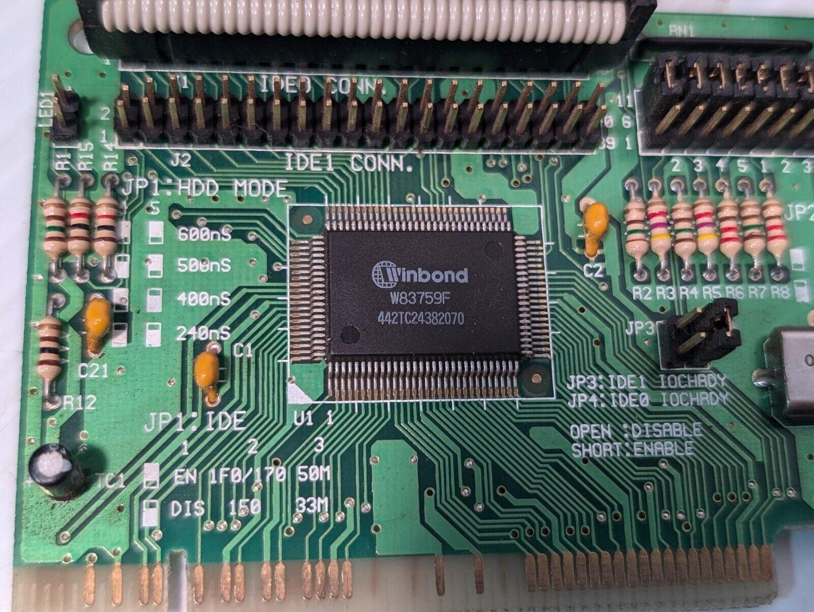 Winbond VLB dual IDE FDD Serial I/O controller Vesa Local Bus PTI-255W V1.2