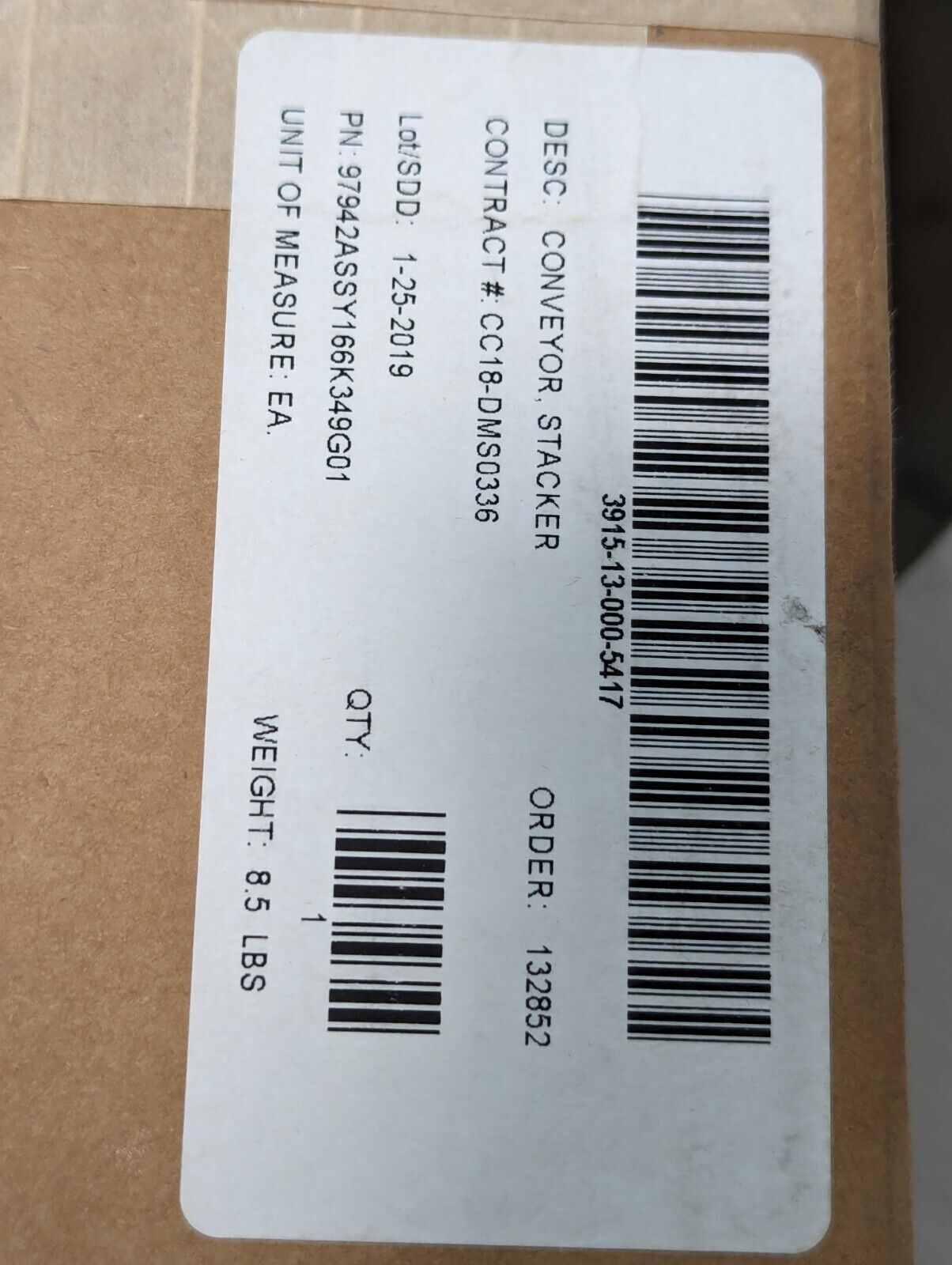 3915-13-000-5417 166K349G01 Stacker Conveyor - Free Shipping