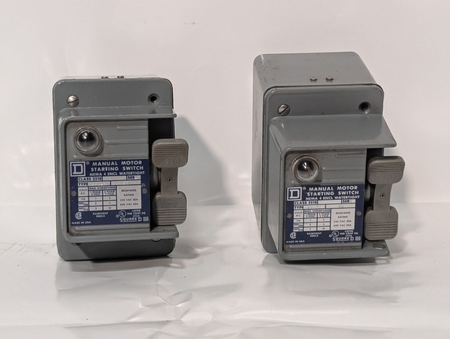 Square D 2510 KW-2C HW MANUAL MOTOR STARTING SWITCH 600 V 30 A 10 HP