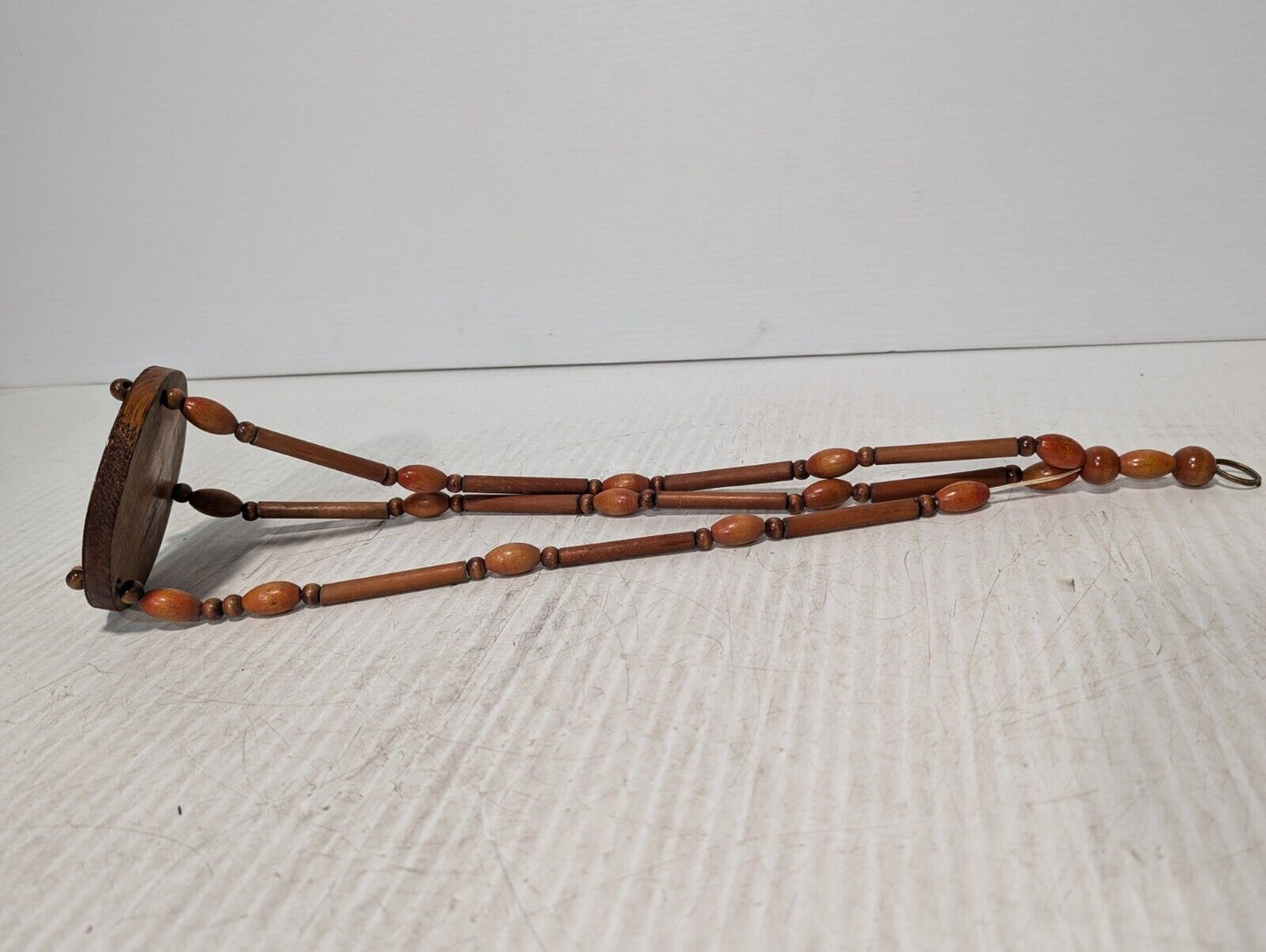 Vintage Wooden Bead Plant Hanger - Free Shipping