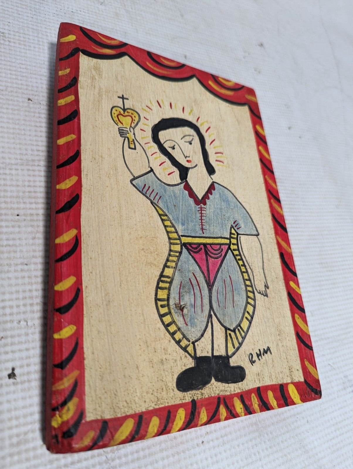 Guardian Angel Retablos by Richard H Montoya, 8.5 x 6.5 inches