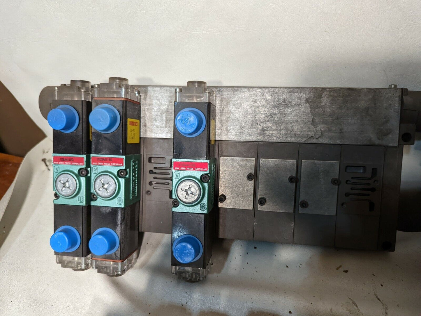 Numatics Manifold w/8-blocks, assorted valves as pictured - Free Shipping