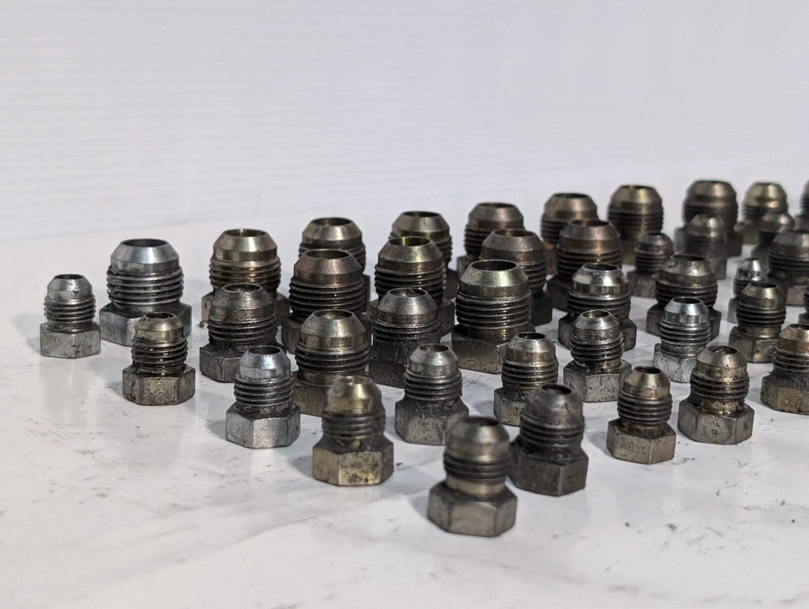 (65) Small Fitting and Adapters Steel Weld Hex Head Thread Valve